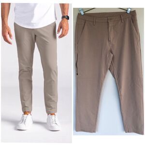 Bylt Pants Mens 36 Taupe Everyday Pant 2.0 Slim Fit Chino Performance Stretch